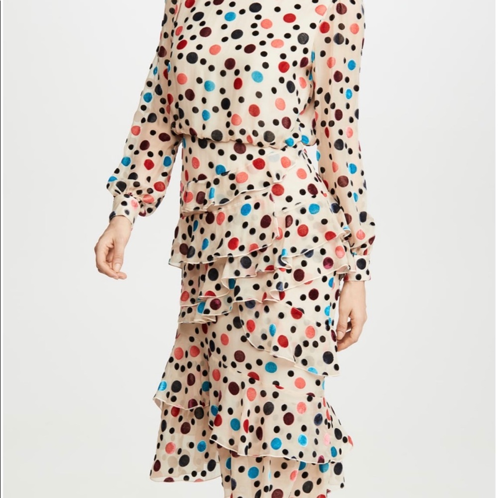 Saloni Isa bubble gum ruffled dress - Picture 4 of 6